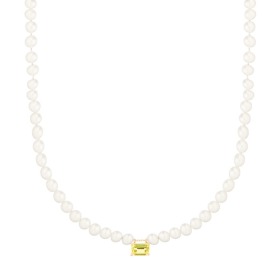 Collier Ginette NY Mini Cocktail Perles & Lemon Quartz Chaîne Or Rose