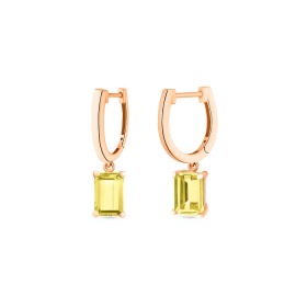 Boucles d'Oreilles Ginette NY Cocktail Lemon Quartz Or Rose
