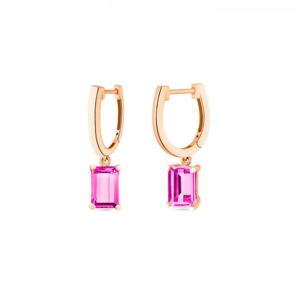 Boucles d'Oreilles Ginette NY Cocktail Topaze Rose Or Rose