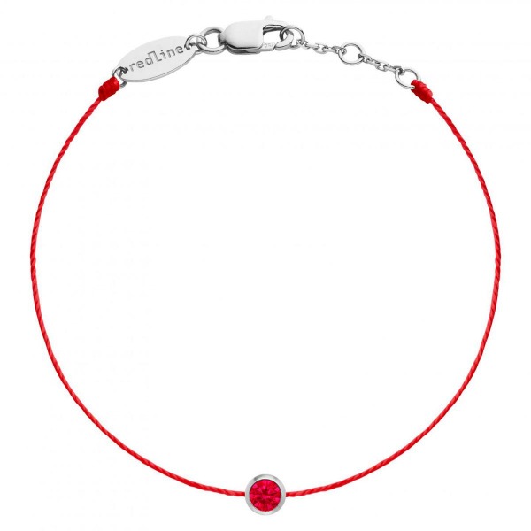 Bracelet Redline Pure Rubis Or Blanc Fil Rouge