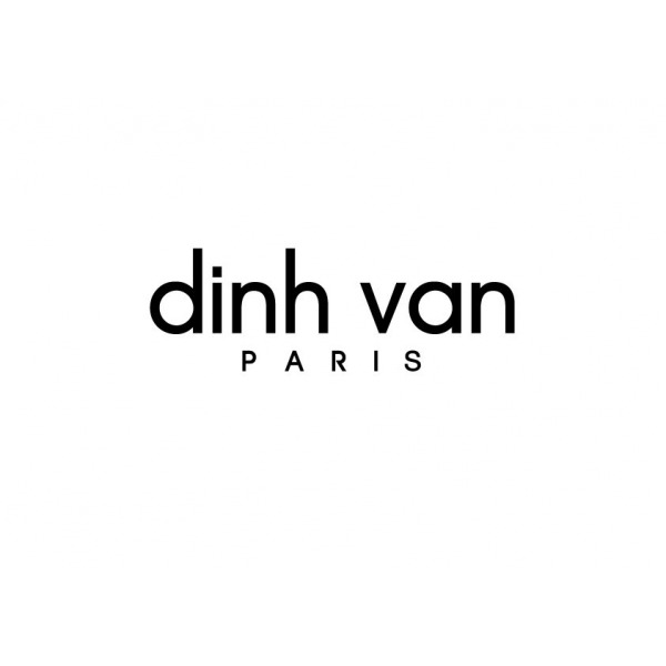 Bracelet Dinh Van Double Cœurs  R13 Or Blanc sur cordon