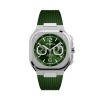 Montre BELL & ROSS BR05 Chrono Green Steel Bracelet Caoutchouc 42MM