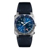 Montre BELL & ROSS BR 03-93 GMT Blue Bracelet Cuir 42MM