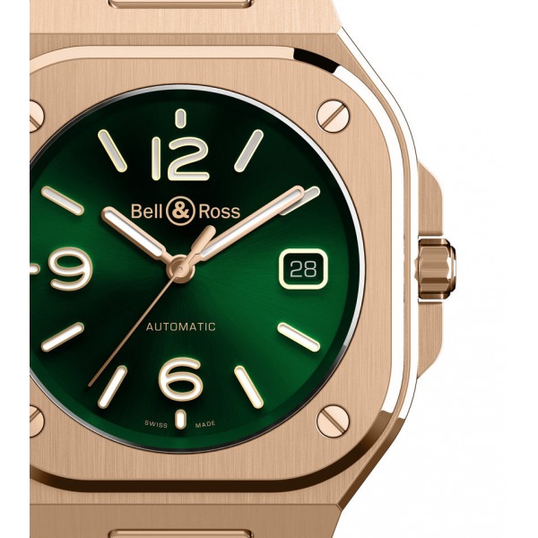 Montre BELL & ROSS BR05 Green Gold Bracelet Acier 40MM