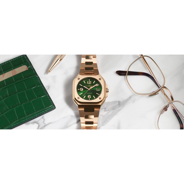 Montre BELL & ROSS BR05 Green Gold Bracelet Acier 40MM