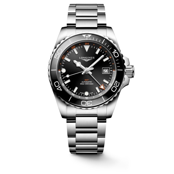 Montre Longines HydroConquest GMT Auto Cadran Noir Bracelet Acier 41mm