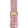 Montre Mido Rainflower 8 Saphirs Roses Bracelet Cuir Rose