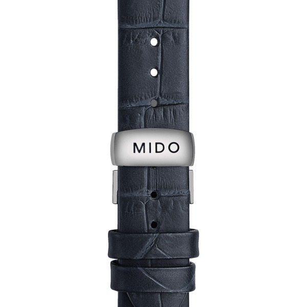 Montre Mido Rainflower 8 Diamants Bracelet Cuir Bleu