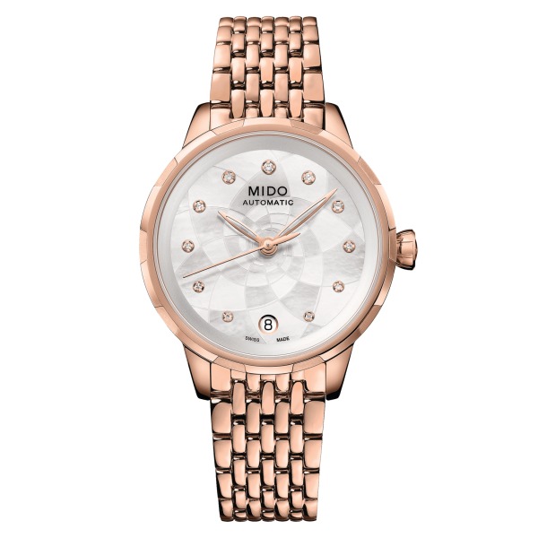 Montre Mido Rainflower 8 Diamants PVD Or Rose