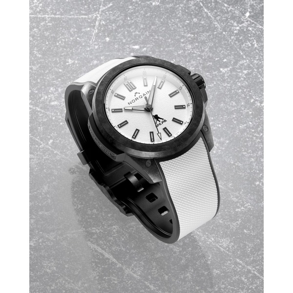 Montre Norqain Wild One 42mm Edition Limitée NHLPA Bracelet Caoutchouc Blanc