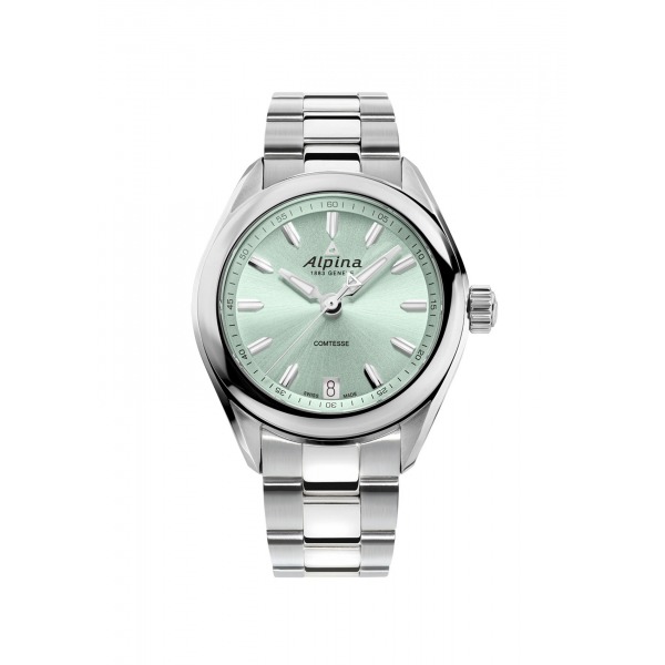 Montre Alpina Comtesse Quartz Fresh Green Bracelet Acier