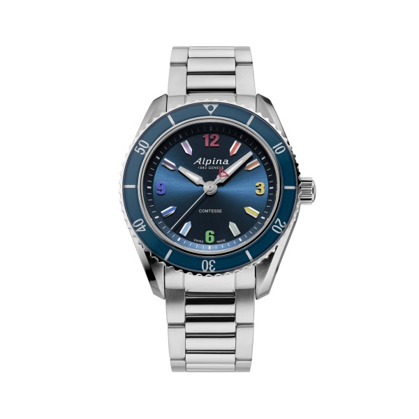 Montre Alpina Comtesse Sport Quartz Rainbow Bracelet Acier