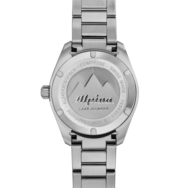 Montre Alpina Comtesse Sport Quartz Cadran Bleu Bracelet Acier