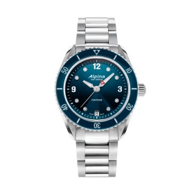 Montre Alpina Comtesse Sport Quartz Cadran Bleu Bracelet Acier