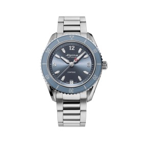 Montre Alpina Comtesse Sport Quartz Cadran Bleu Bracelet Acier