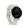 Montre Garmin Venu 3S Soft Gold bracelet ivoire