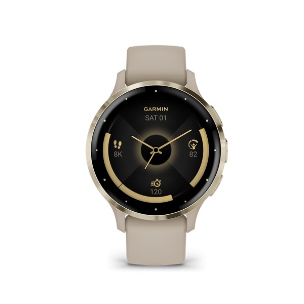 Montre Garmin Venu 3S Soft Gold bracelet lin