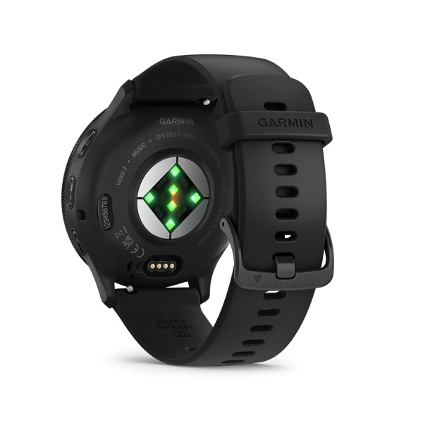 Montre Garmin Venu 3 Gray bracelet silicone noir