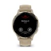 Montre Garmin Venu 3S Soft Gold bracelet cuir lin