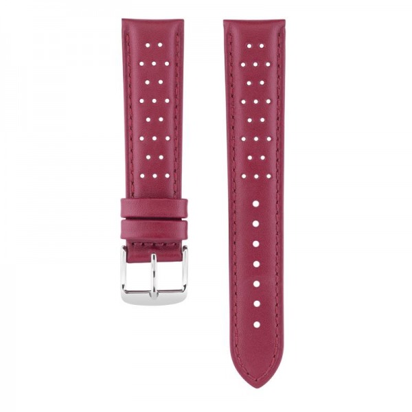 Bracelet Montre Seiko Cuir Perforé Rouge