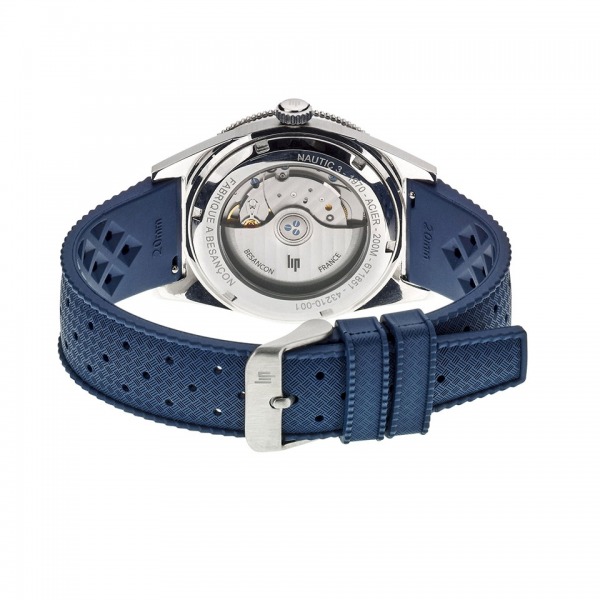 Montre LIP Nautic 3 Cadran Bleu Bracelet Caoutchouc Bleu