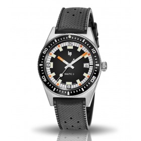 Montre LIP Nautic 3 Cadran Noir Bracelet Caoutchouc Noir