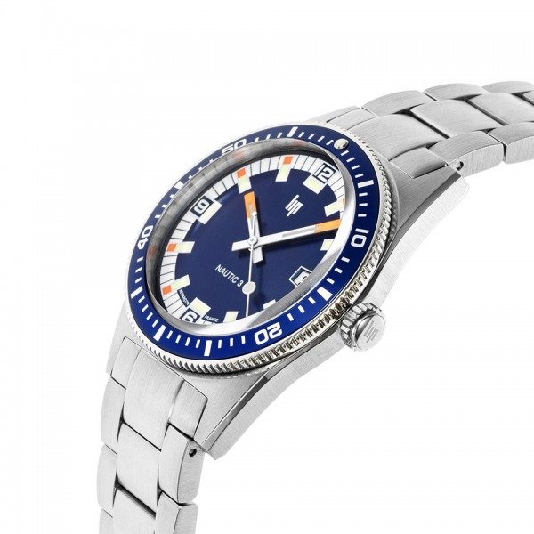 Montre LIP Nautic 3 Cadran Bleu Bracelet Acier