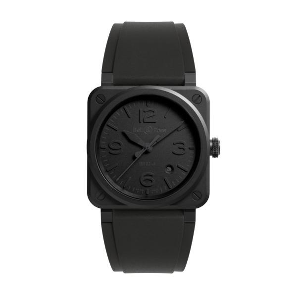 Montre BELL & ROSS BR 03 Phantom 41mm Bracelet Caoutchouc Noir