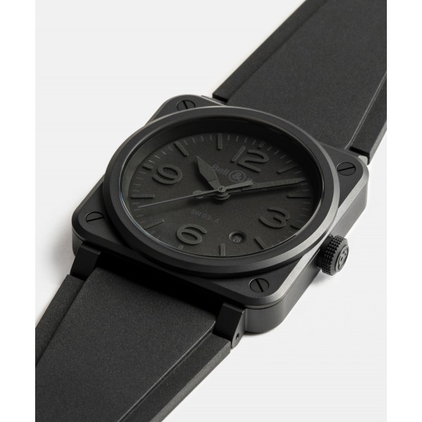 Montre BELL & ROSS BR 03 Phantom 41mm Bracelet Caoutchouc Noir