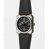 Montre BELL & ROSS BR 03 Black Steel 41mm Bracelet Caoutchouc Noir