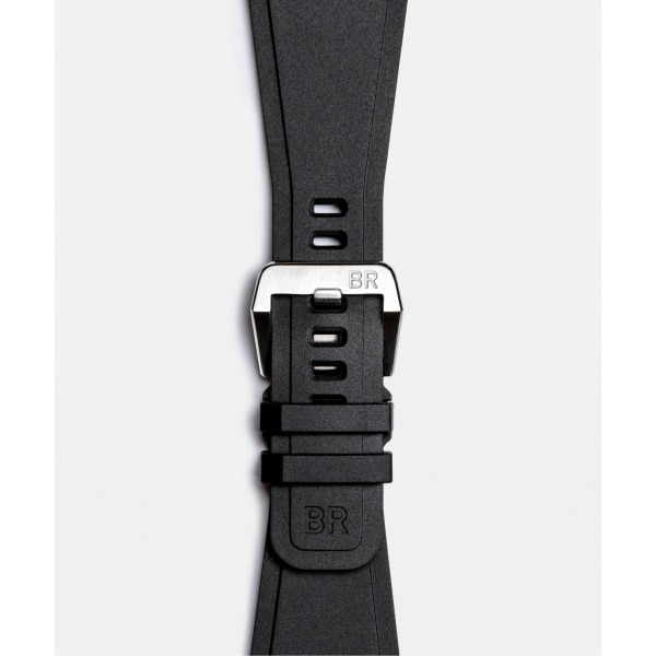 Montre BELL & ROSS BR 03 Black Steel 41mm Bracelet Caoutchouc Noir