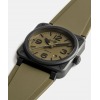 Montre BELL & ROSS BR 03 Military Ceramic 41mm Bracelet Caoutchouc Kaki