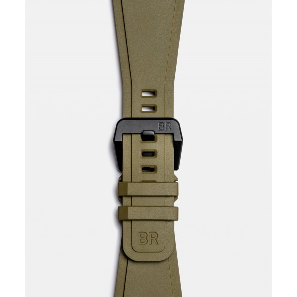 Montre BELL & ROSS BR 03 Military Ceramic 41mm Bracelet Caoutchouc Kaki