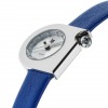 Montre LIP Femme MACH 2000 mini moon 30 mm Cadran argenté bracelet cuir bleu