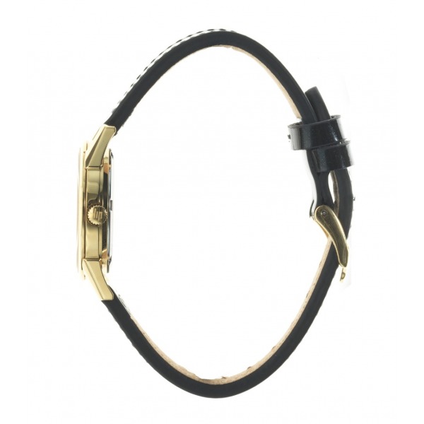 Montre LIP Femme Himalaya 29 mm Cadran argenté Bracelet cuir lisse noir