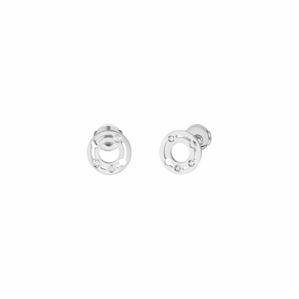 Puces d'oreilles Dinh Van Pulse or blanc et diamants