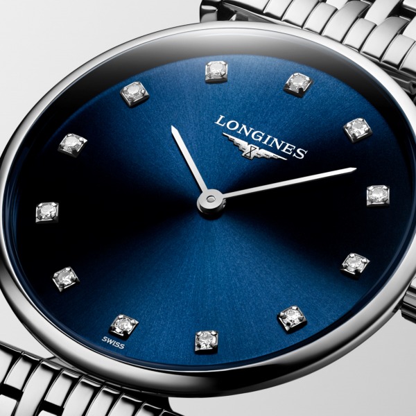 Montre Longines La Grande Classique Bracelet Acier Cadran Bleu Index Diamants