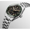 Montre Longines Spirit Zulu Time Automatique 39mm Lunette Verte Bracelet Acier