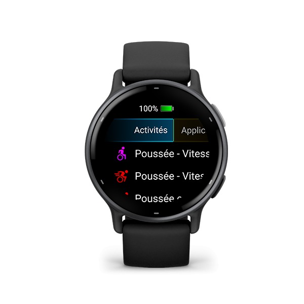 Montre connectée Garmin Vivoactive 5 Boitier Noir Lunette Aluminium Gray