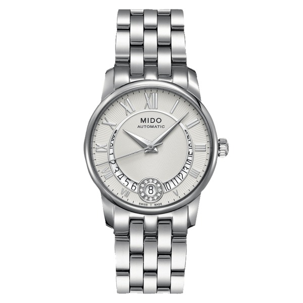 Montre Mido Baroncelli Lady Diamonds Auto Cadran Argent Bracelet Acier 33MM