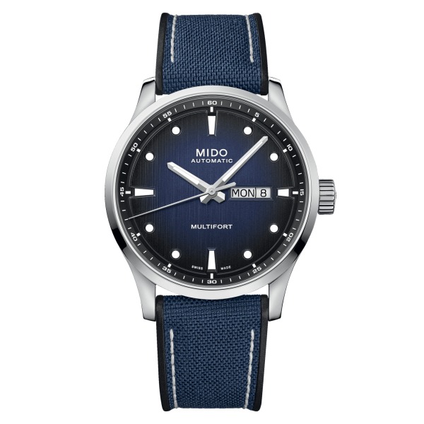 Montre Mido Multifort M Bracelet Nato bleu cadran bleu