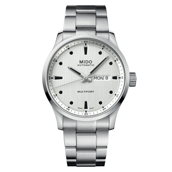 Montre Mido Multifort M Bracelet Acier cadran blanc