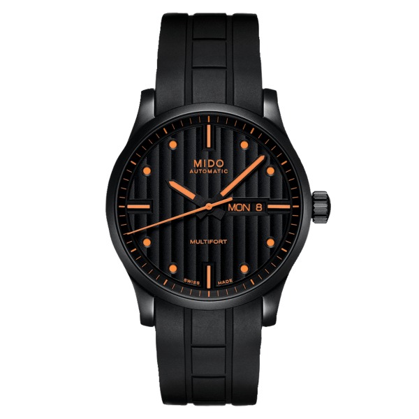 Montre Mido Multifort GENT Bracelet caoutchouc cadran noir