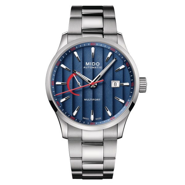 Montre Mido MULTIFORT POWER RESERVE bracelet acier cadran bleu