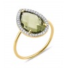 Bague Morganne Bello Alma Quartz Olive & Diamants Or Jaune