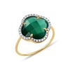 Bague Morganne Bello Victoria Agate Verte & Diamants Or Jaune