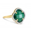 Bague Morganne Bello Victoria Agate Verte & Diamants Or Jaune