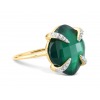 Bague Morganne Bello  Victoria Lys Grande Agate Verte & Diamants Or Jaune