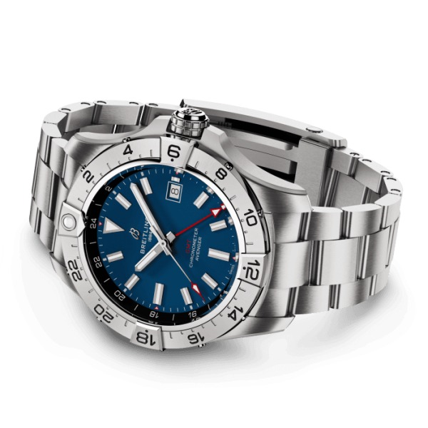 Montre Breitling Avenger Automatic GMT 44 Cadran Bleu Bracelet Acier