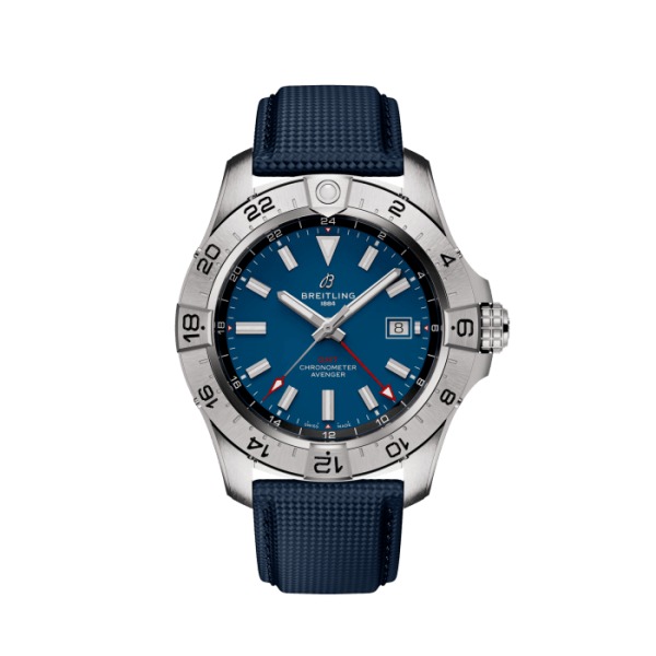 Montre Breitling Avenger Automatic GMT 44 Cadran Bleu Bracelet Cuir